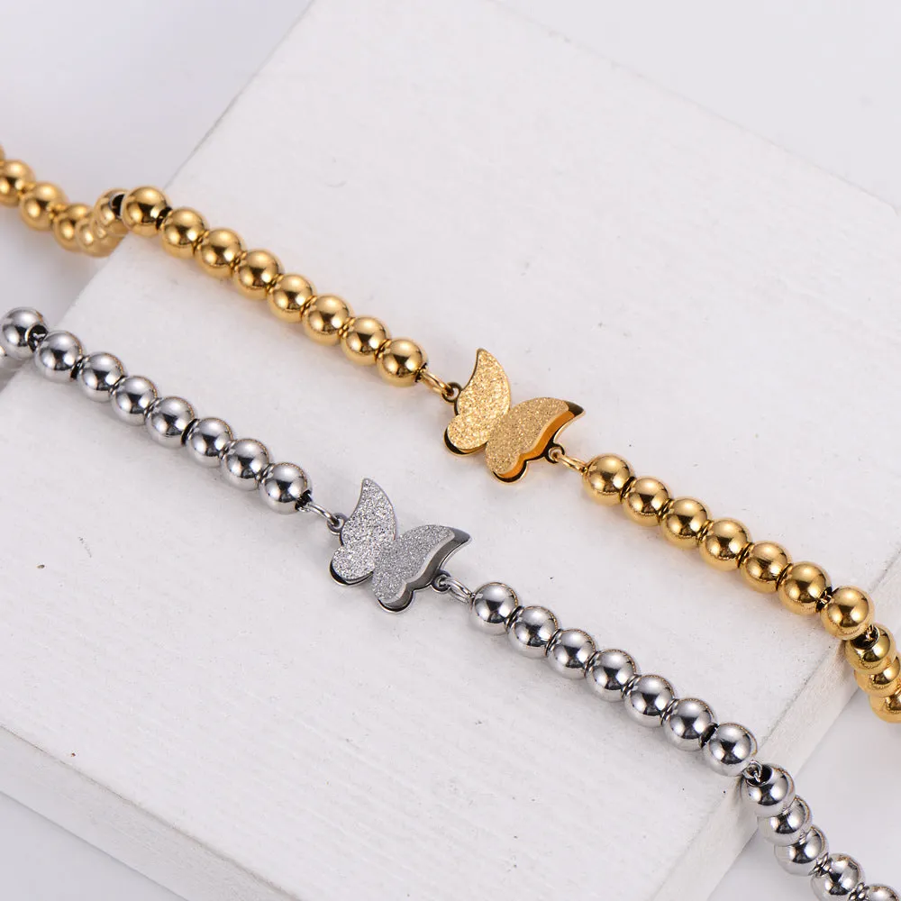 Casual Unisex Butterfly Bowknot Stainless Steel Handmade Bracelets