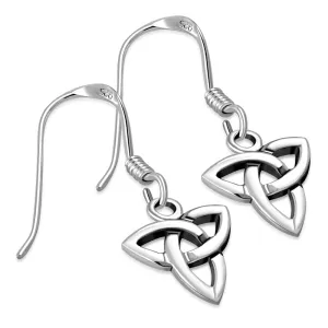 Celtic Trinity Knot Dangle Silver Earrings