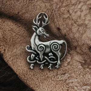 Cernunnos Stag Brooch, Silver