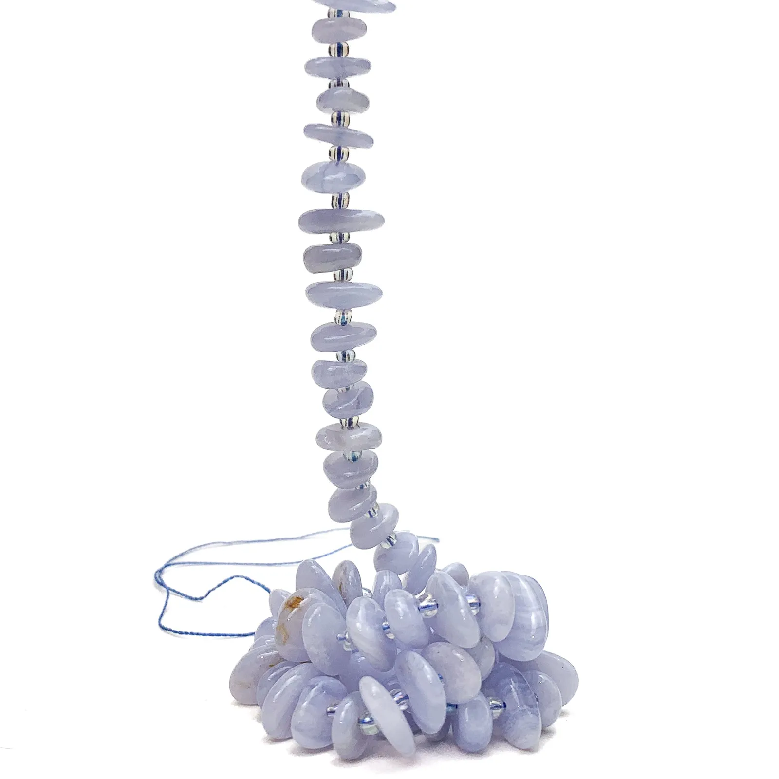 Chalcedony Blue Lace Tears Bead Strand