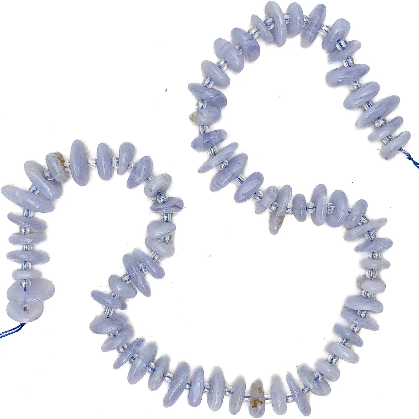 Chalcedony Blue Lace Tears Bead Strand