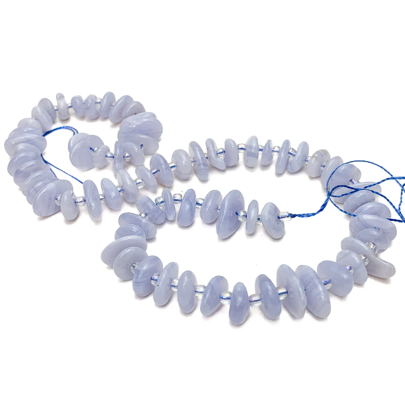 Chalcedony Blue Lace Tears Bead Strand