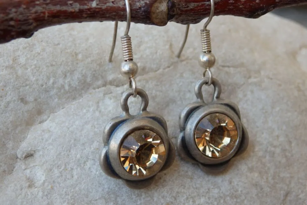 Champagne silver Earrings.