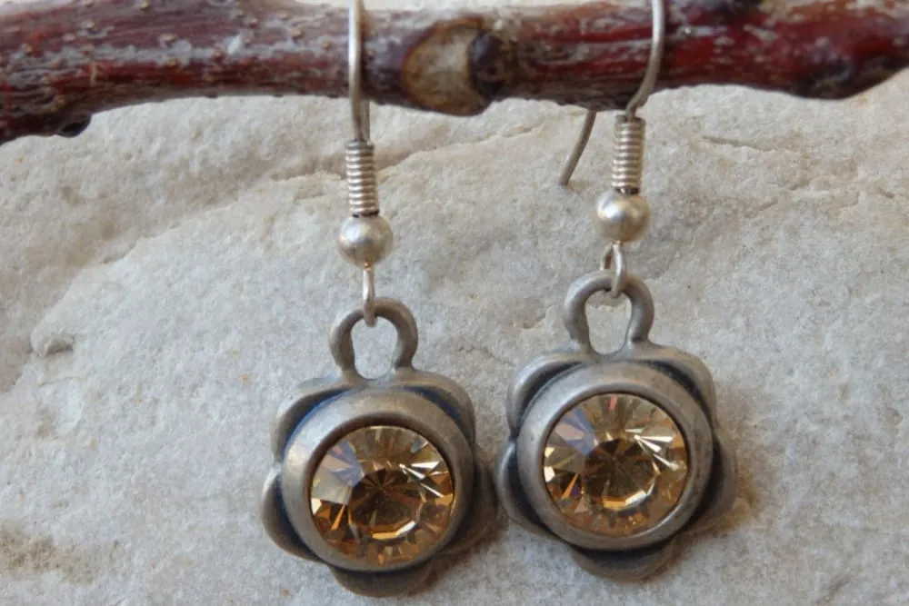 Champagne silver Earrings.