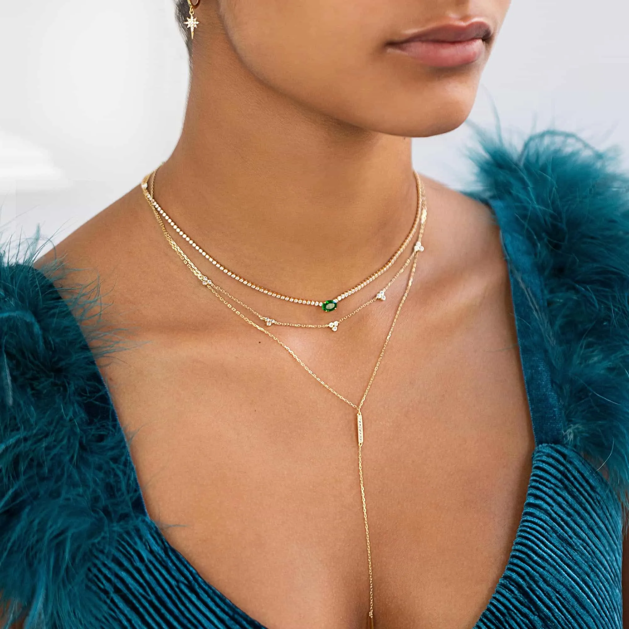 Clover Bar Lariat Layered Duo