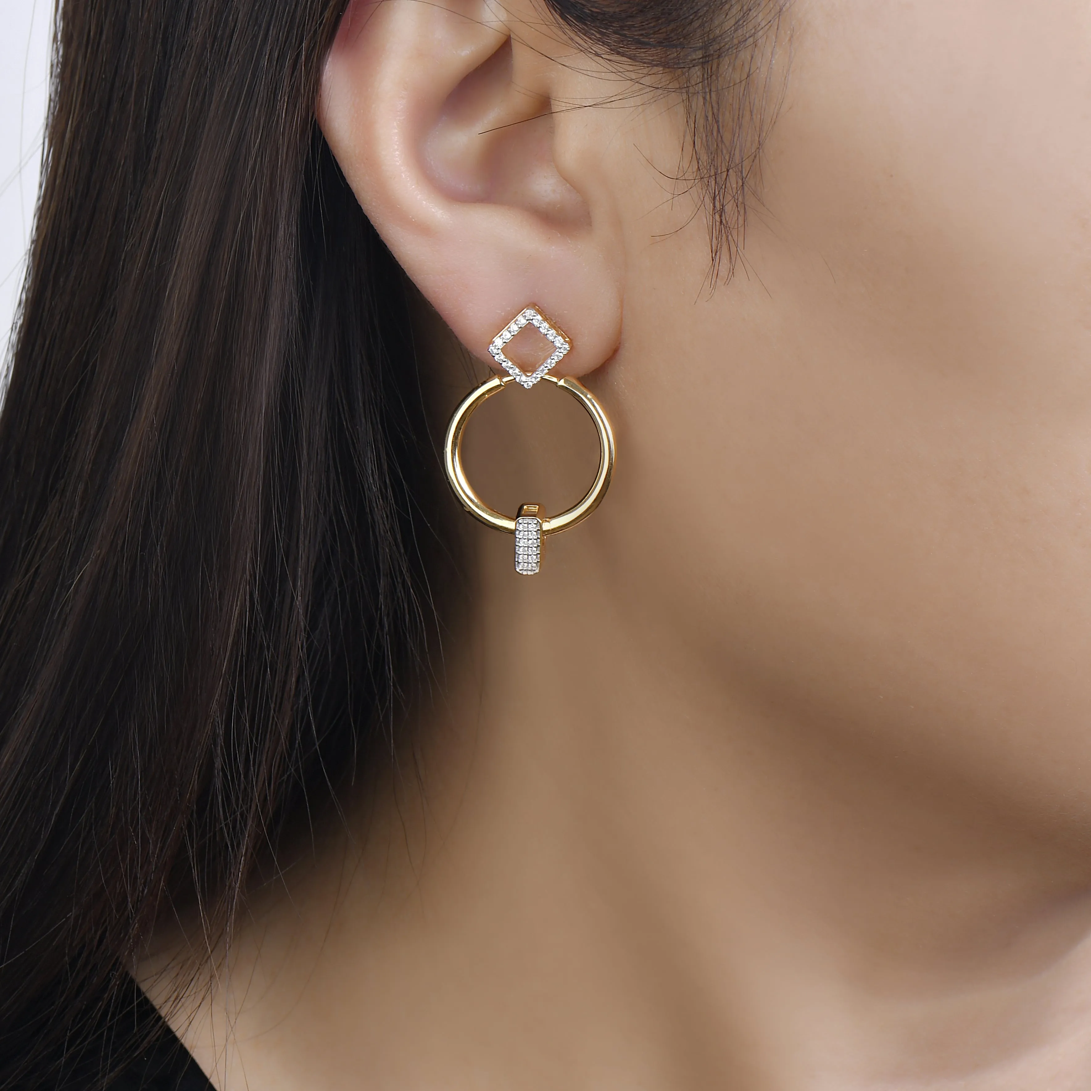 Connection Diamond Multifunctional Earrings