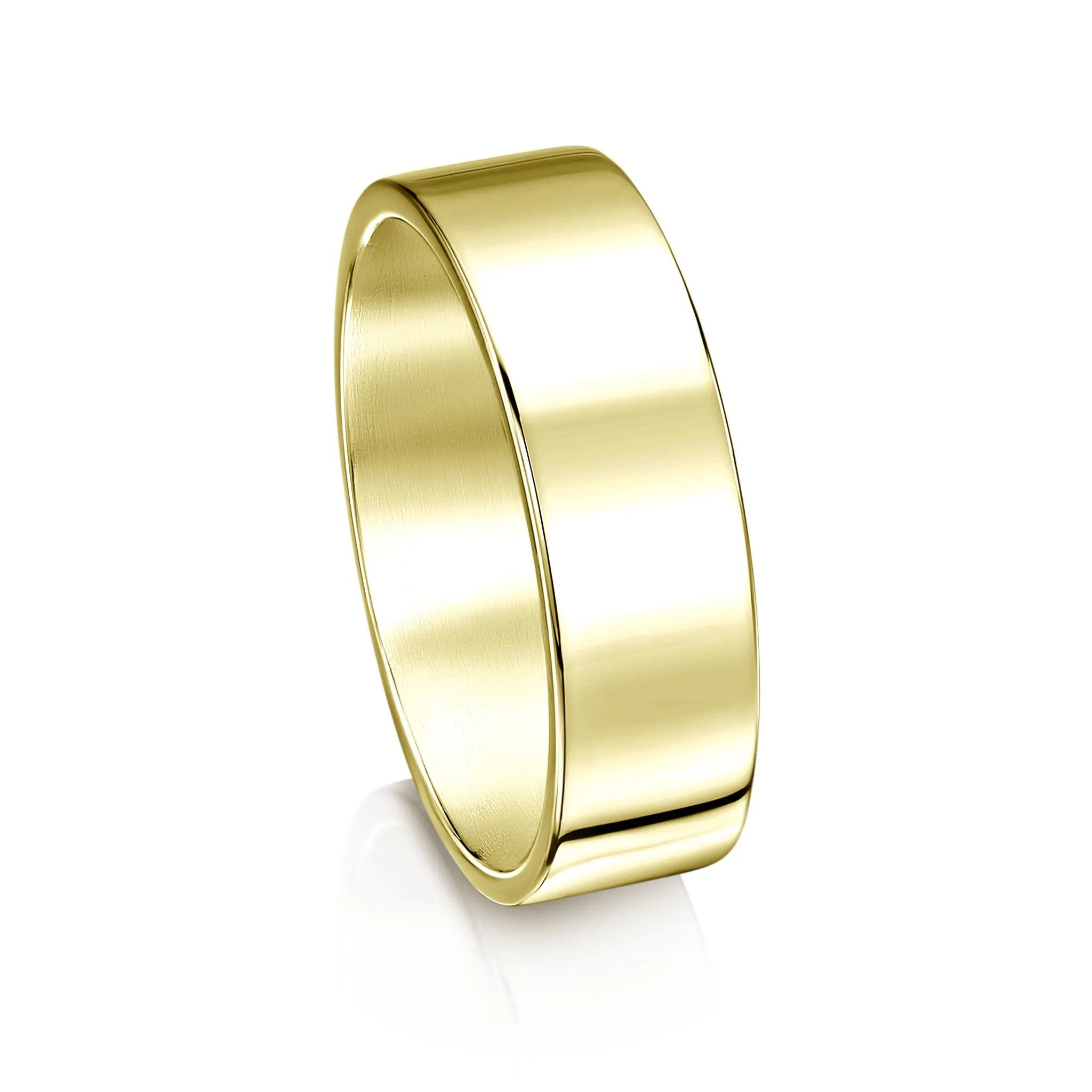 Contemporary 6mm Wedding Ring in 18ct Yellow Gold