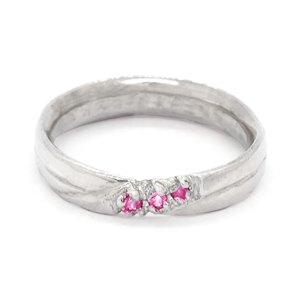 Criss Cross Pink Sapphire Ring (size 8 1/2)