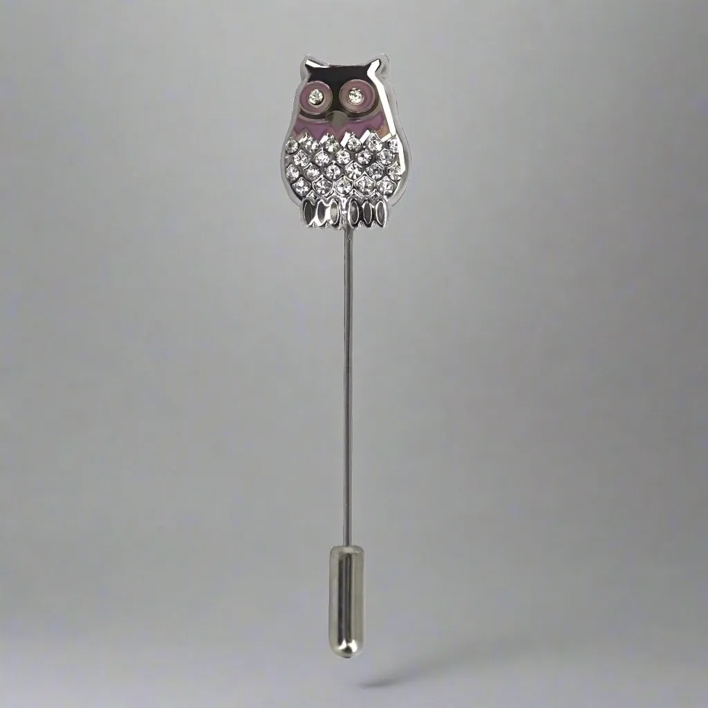 Crystal Owl Pin