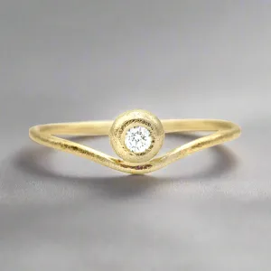 Curved Diamond Ring