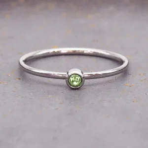 Dainty Silver Birthstone Ring