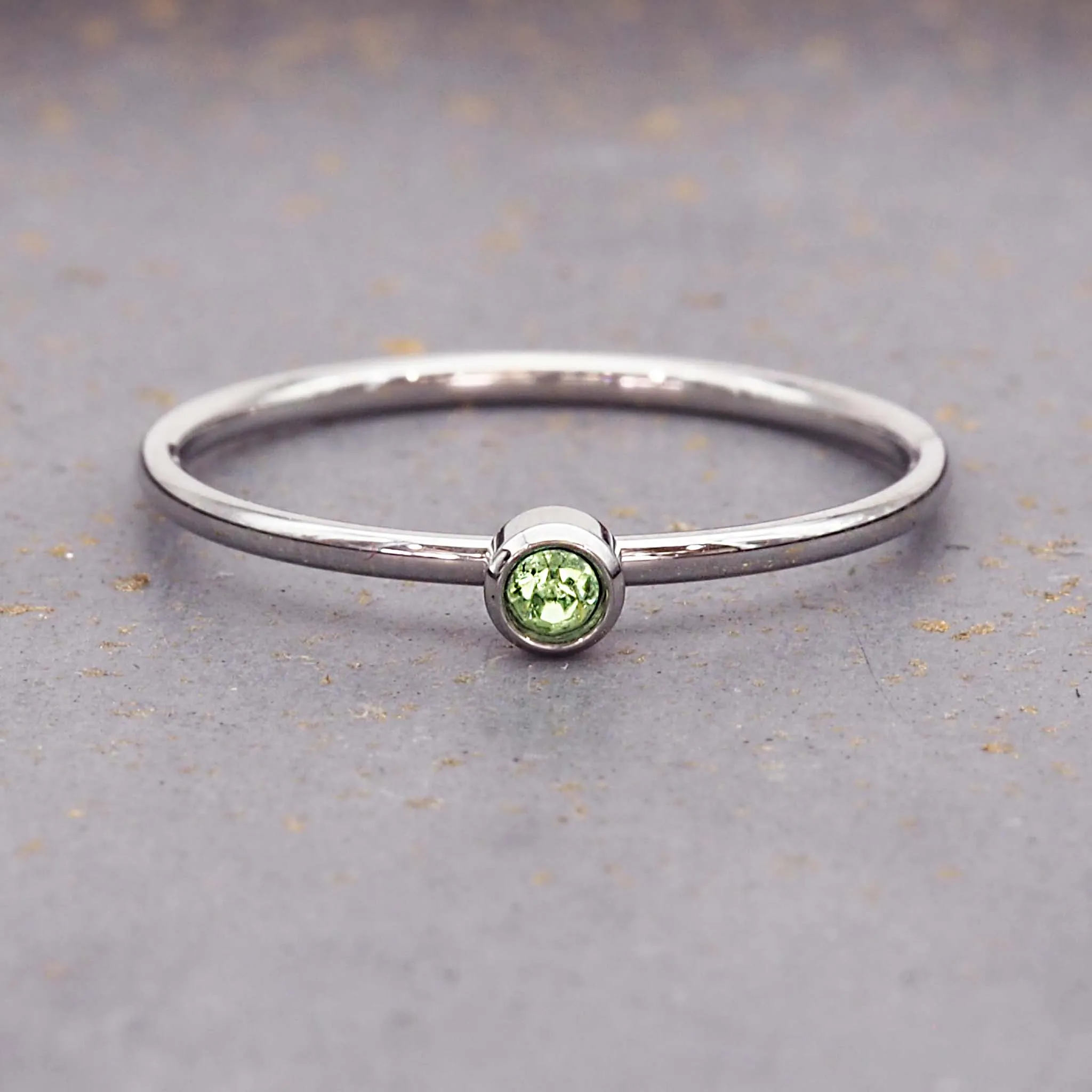 Dainty Silver Birthstone Ring