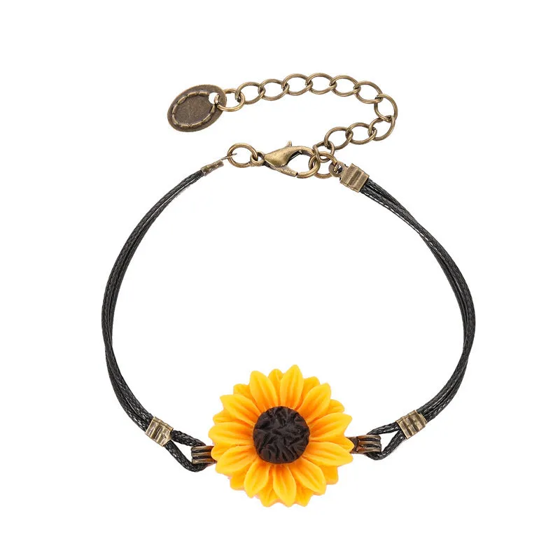 Daisy Flower Cute Bracelet-Handmade Knitting Small Fresh Accessories