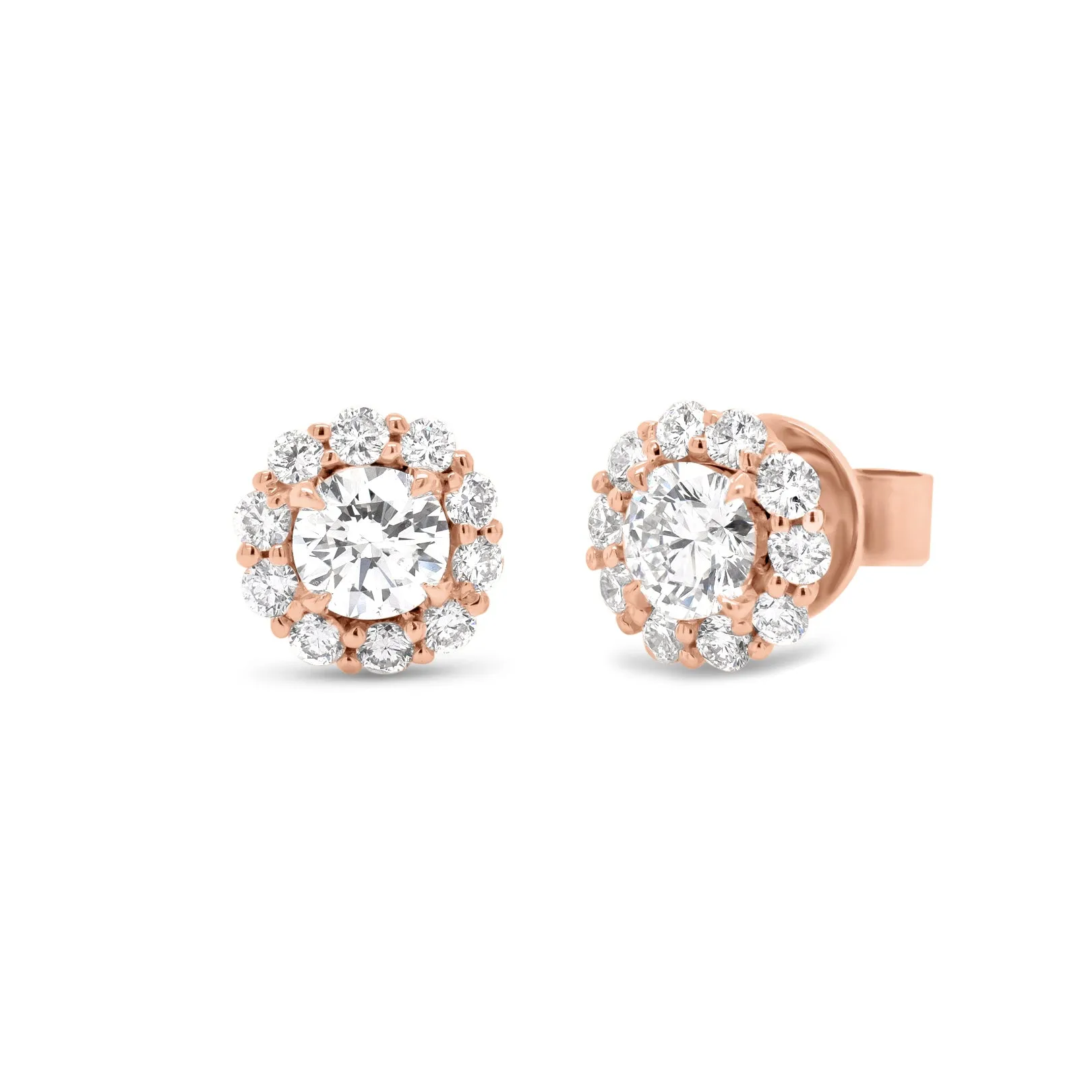 Diamond Halo Stud Earrings