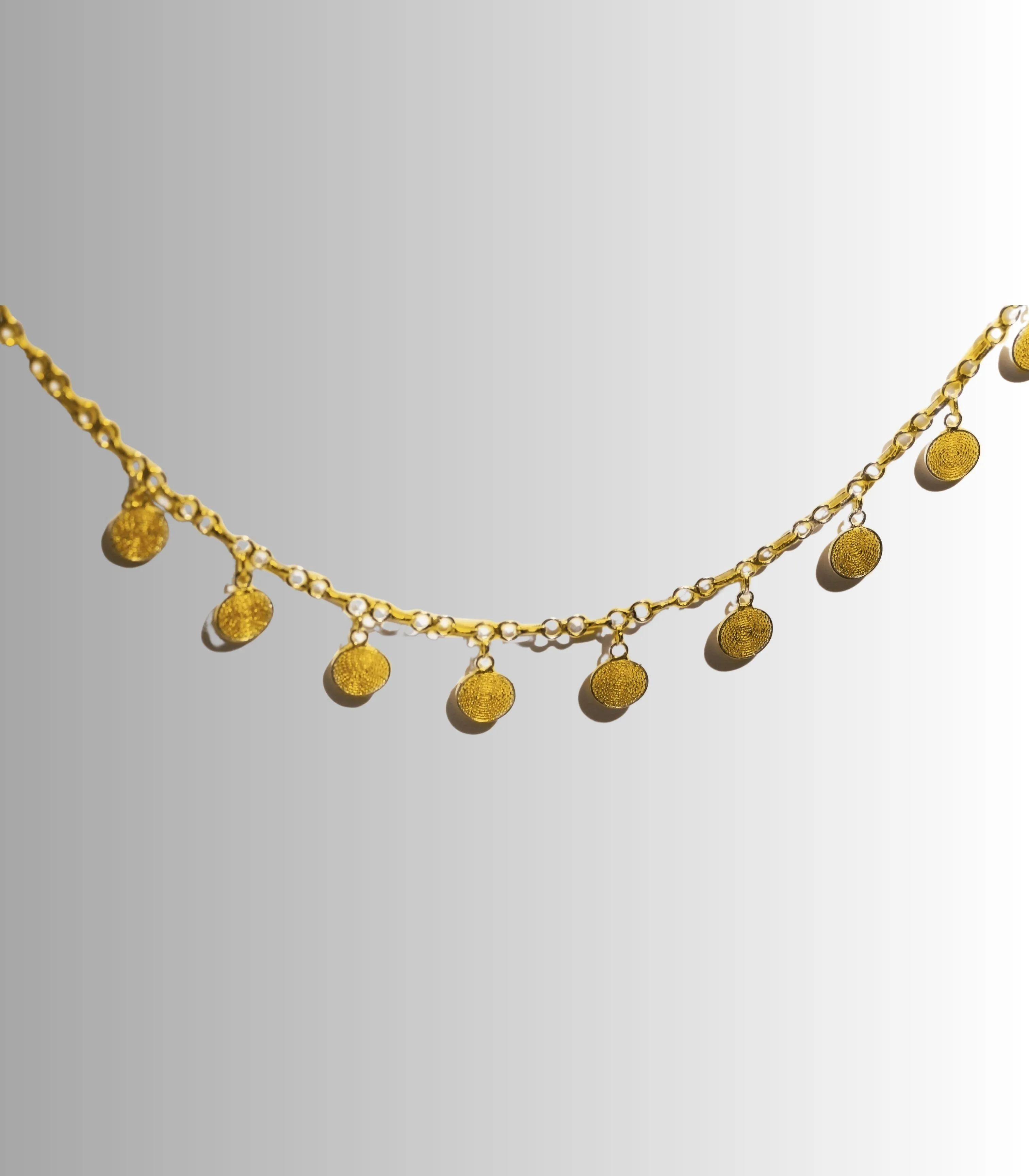 Dionne Gold Disc Charm Choker Necklace