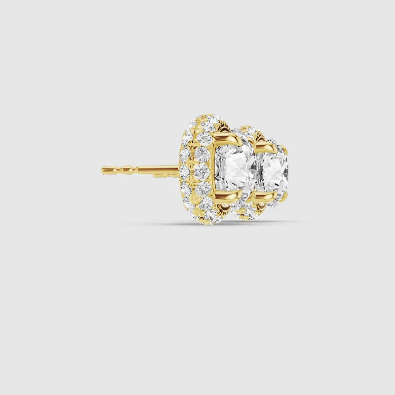 Donut Halo Lab Grown Diamond Studs-Round