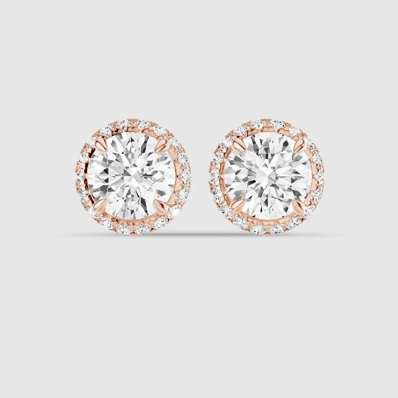 Donut Halo Lab Grown Diamond Studs-Round