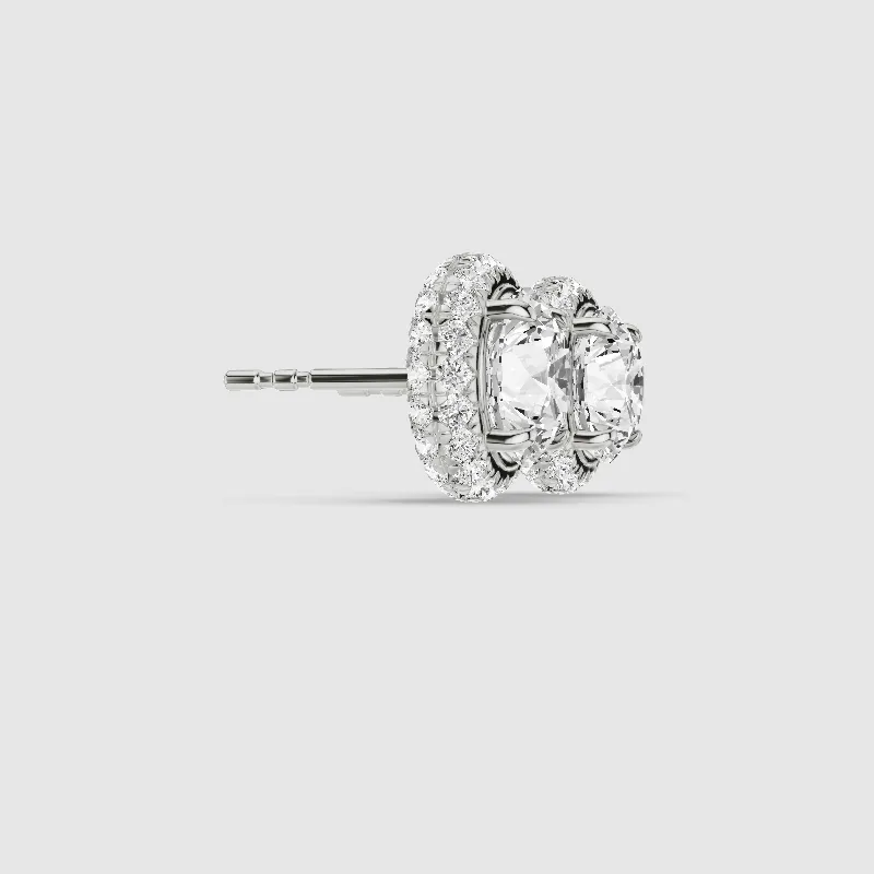 Donut Halo Lab Grown Diamond Studs-Round