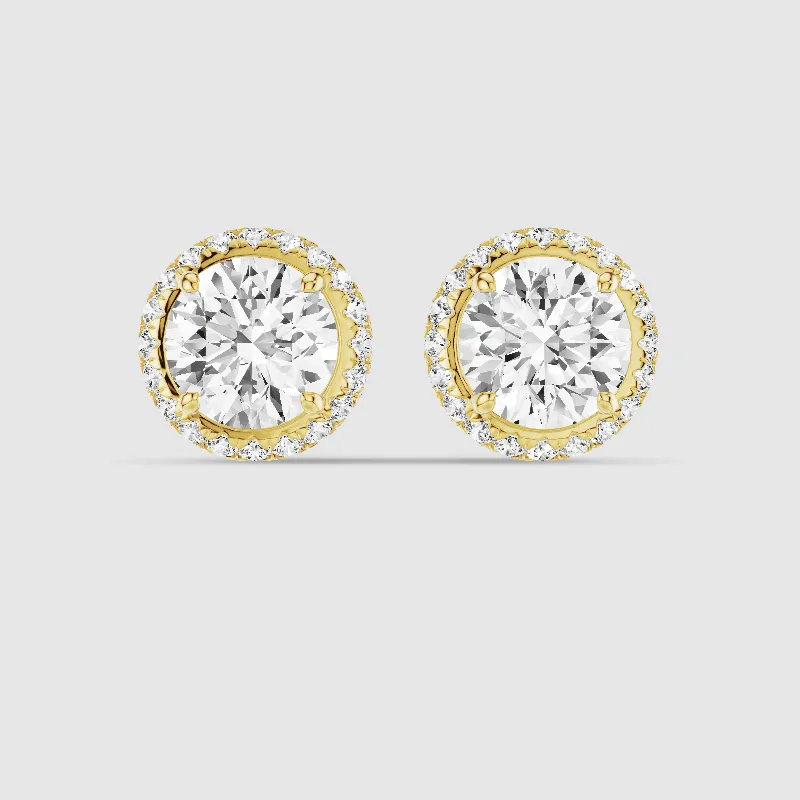 Donut Halo Lab Grown Diamond Studs-Round