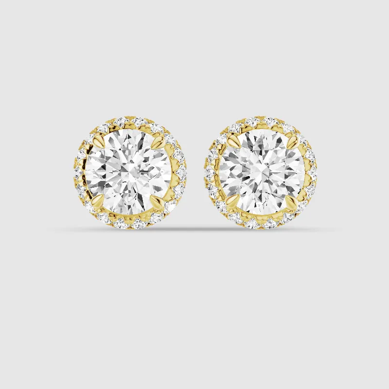 Donut Halo Lab Grown Diamond Studs-Round