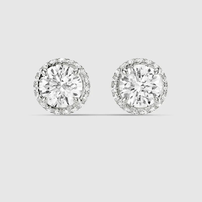 Donut Halo Lab Grown Diamond Studs-Round