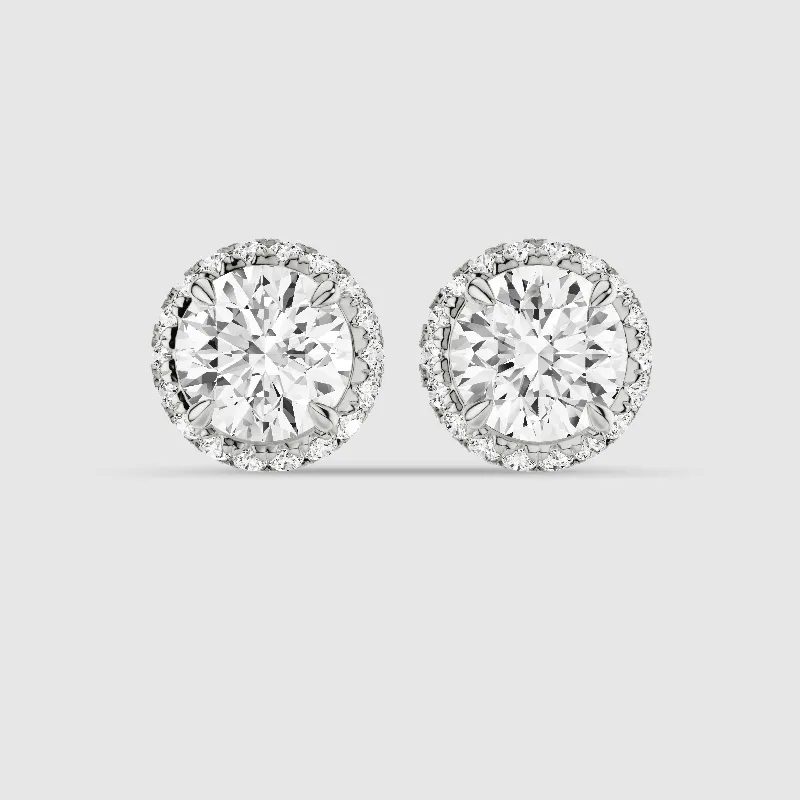 Donut Halo Lab Grown Diamond Studs-Round