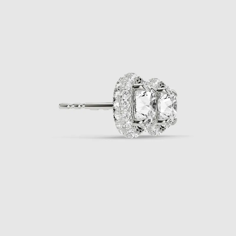 Donut Halo Lab Grown Diamond Studs-Round