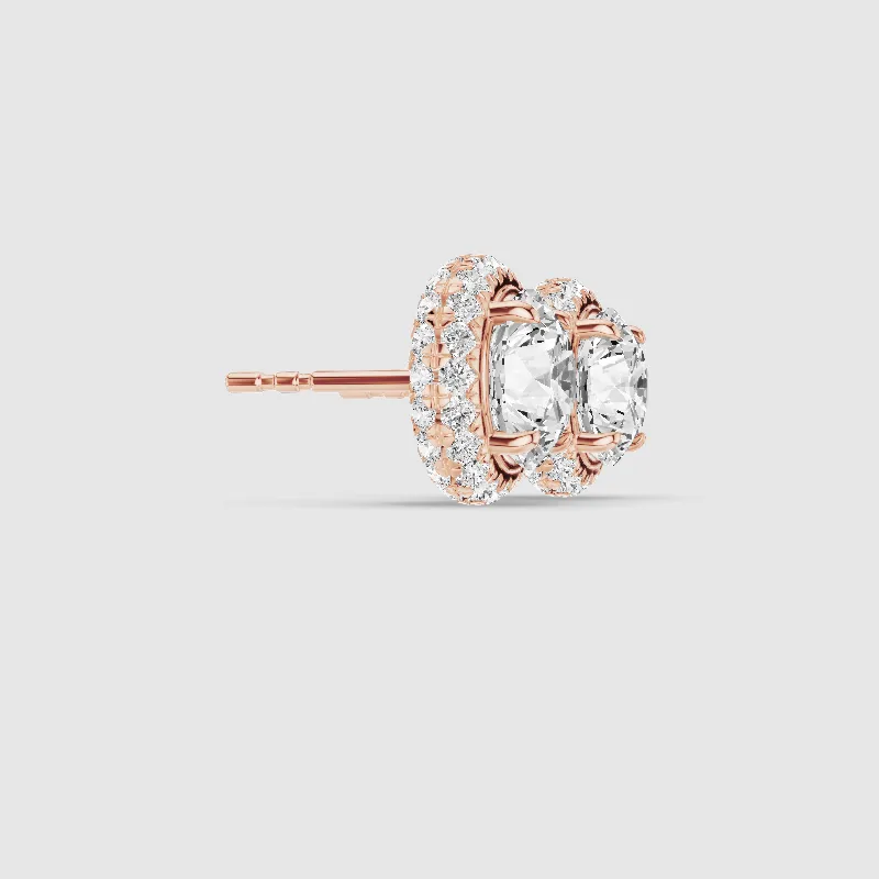 Donut Halo Lab Grown Diamond Studs-Round