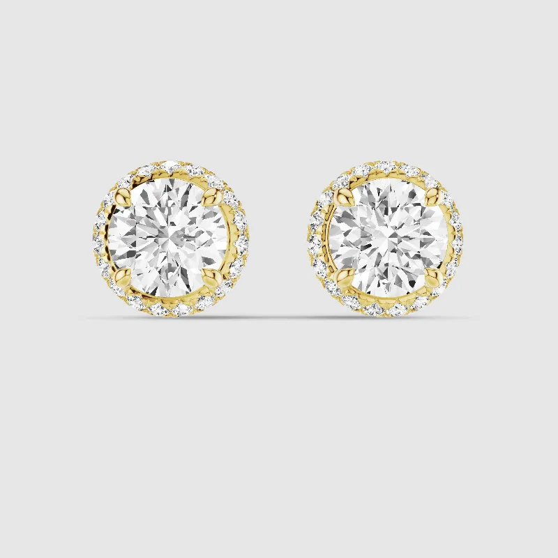 Donut Halo Lab Grown Diamond Studs-Round