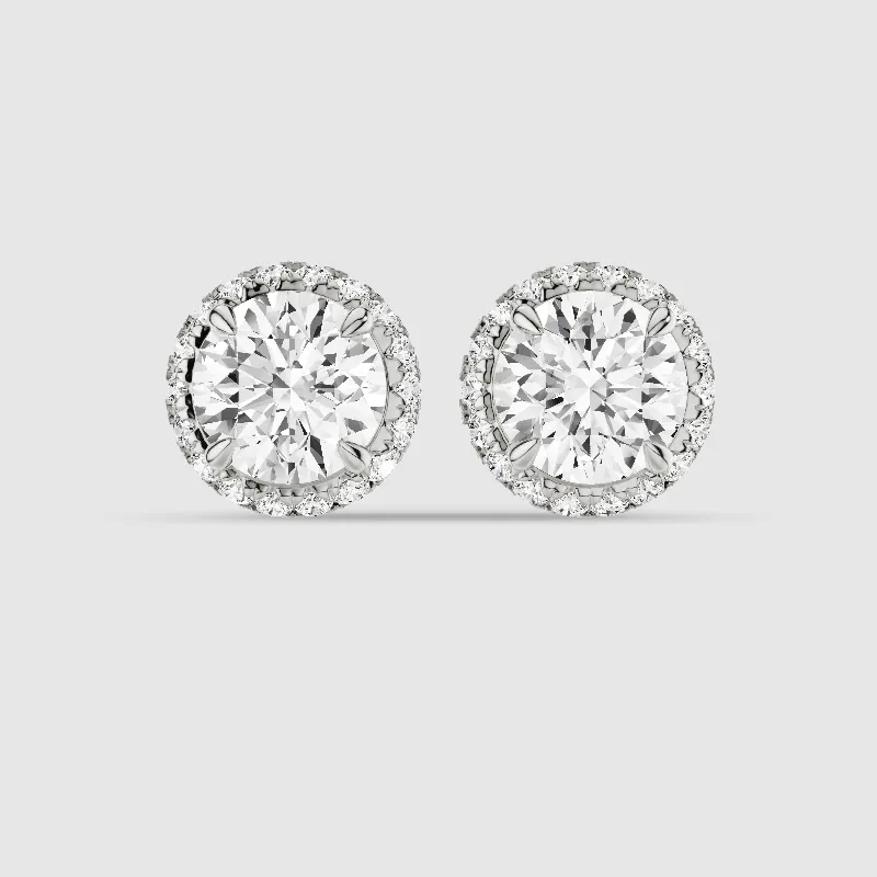 Donut Halo Lab Grown Diamond Studs-Round