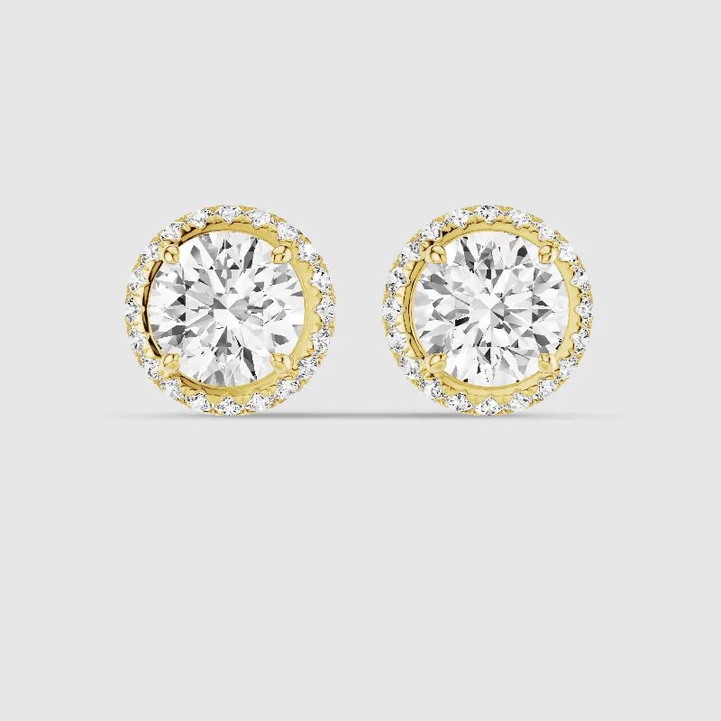 Donut Halo Lab Grown Diamond Studs-Round