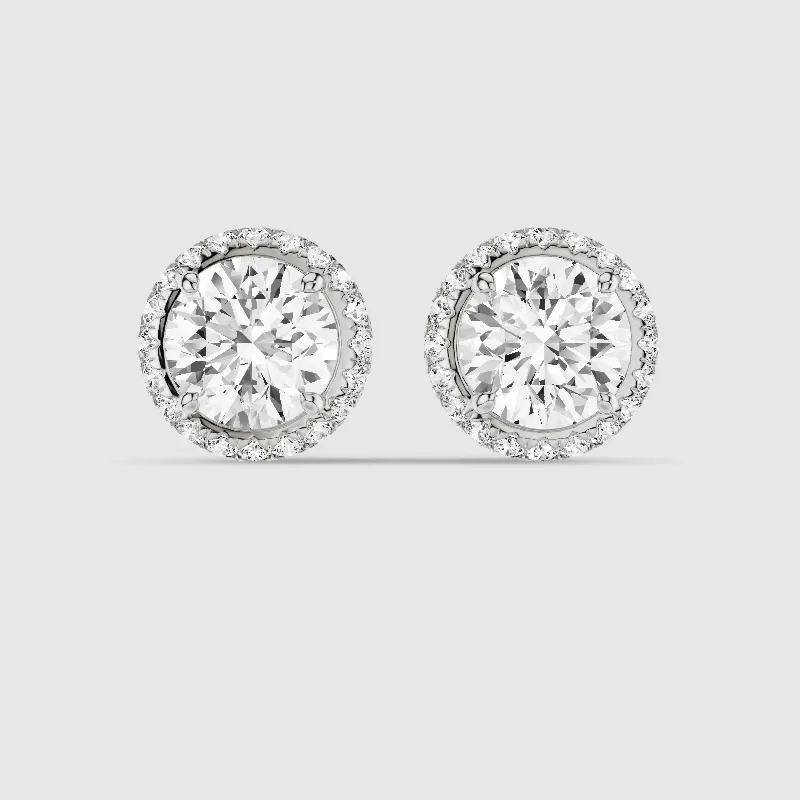 Donut Halo Lab Grown Diamond Studs-Round