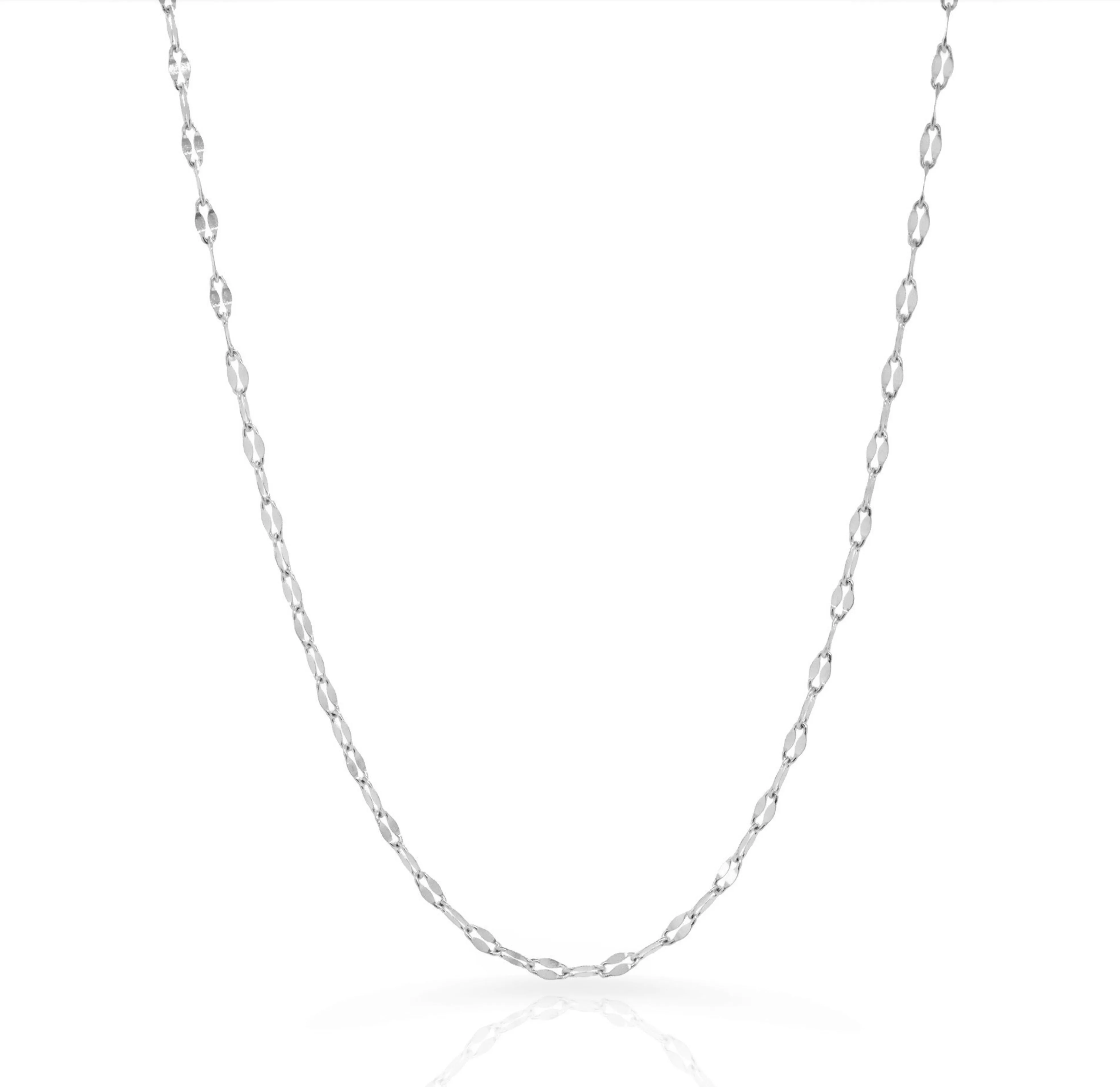 ELSIE SILVER DAINTY LACE CHAIN NECKLACE