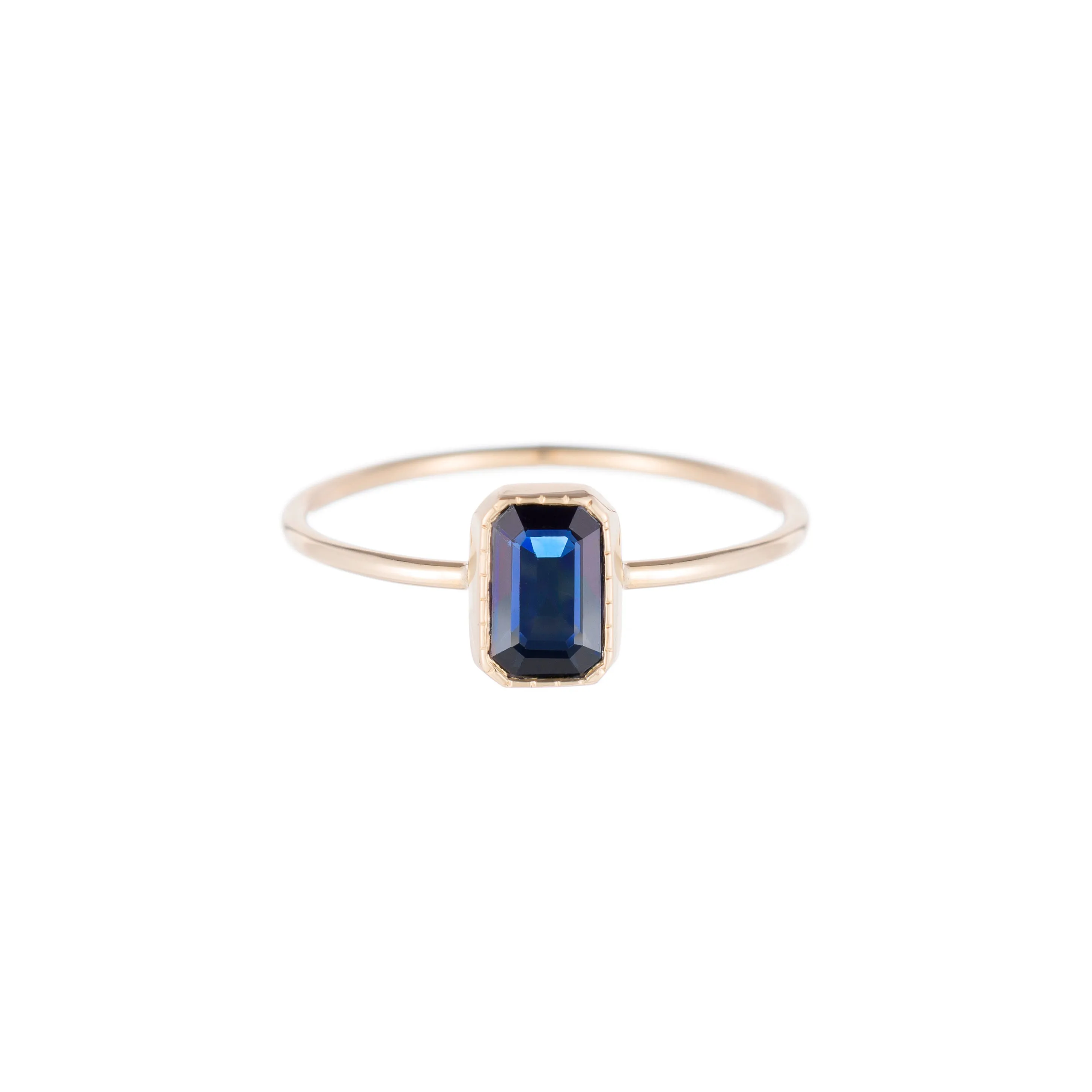 Emerald Cut Sapphire Wisp Ring