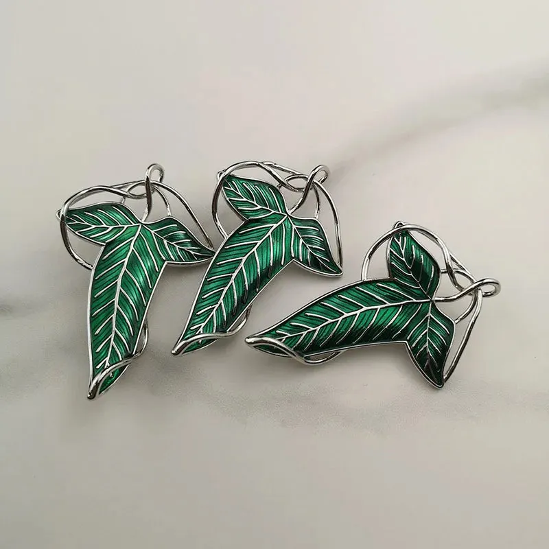 Fashion Jewelry Leaf Brooch Green Leaf Pins Vintage Gift Accessory