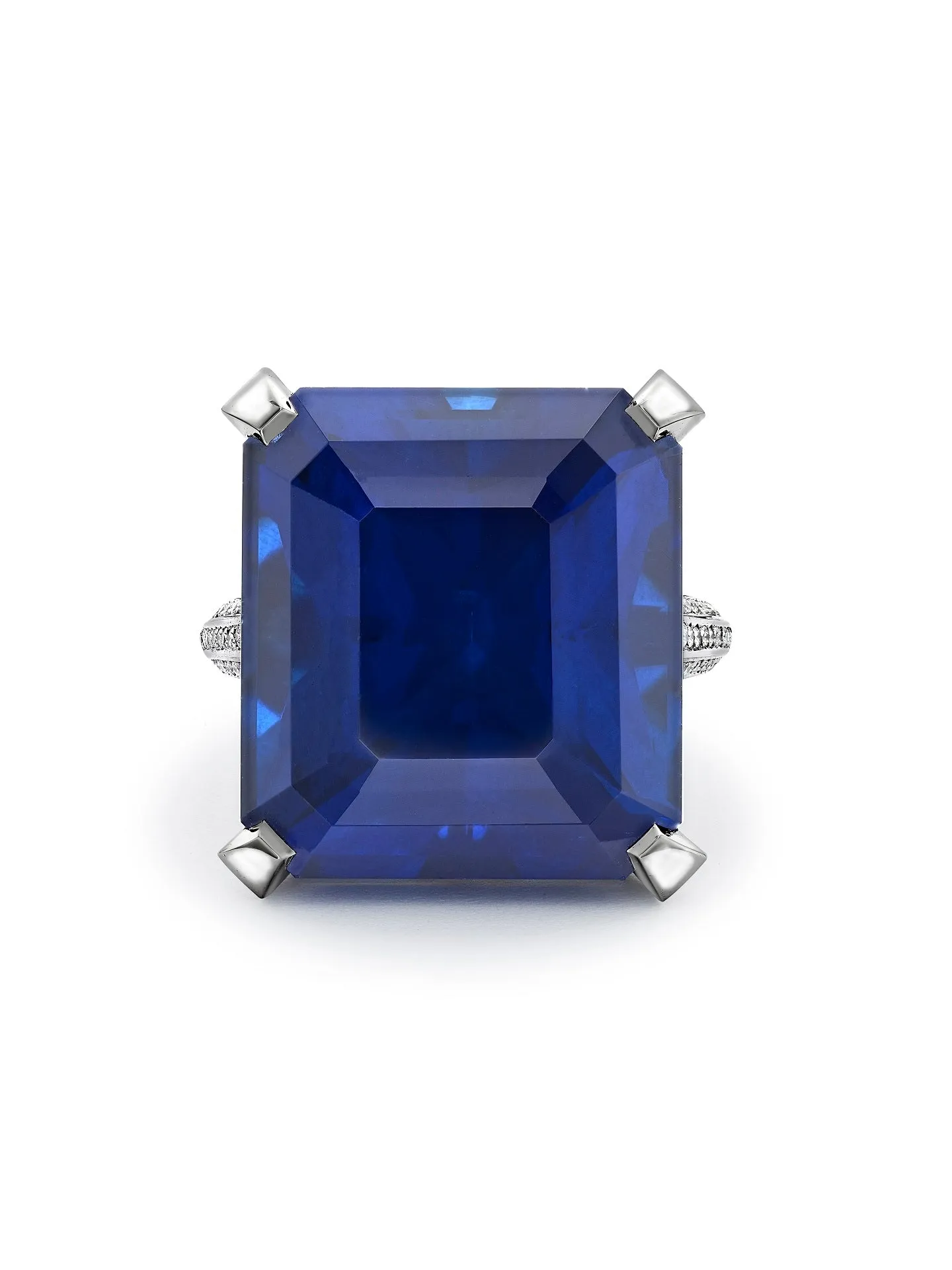 Fifth Avenue Octagonal Sapphire Platinum Ring