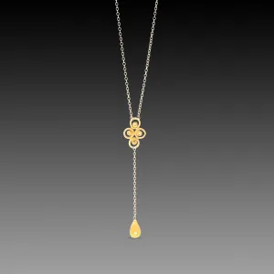 Filigree Necklace with Diamond Drop