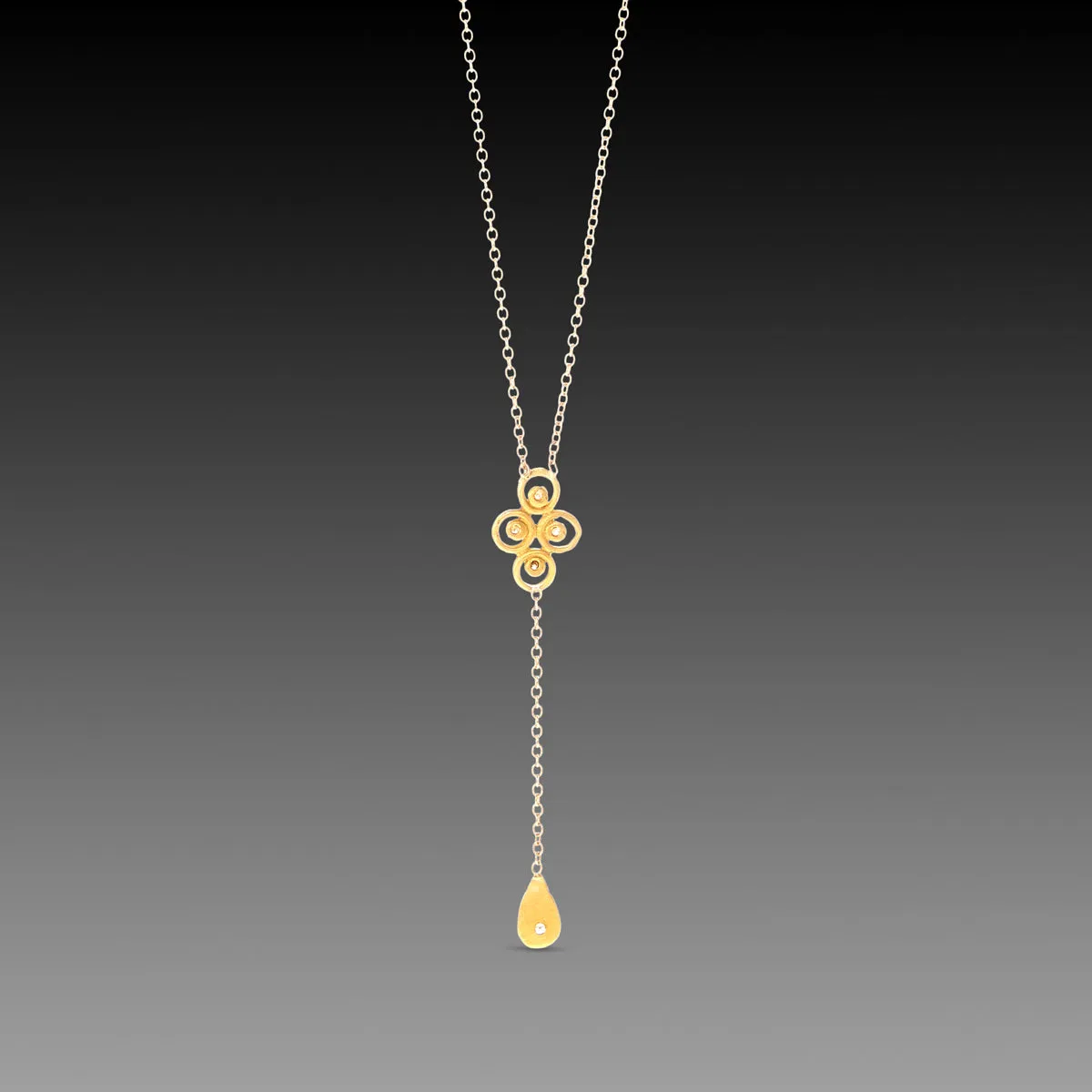 Filigree Necklace with Diamond Drop