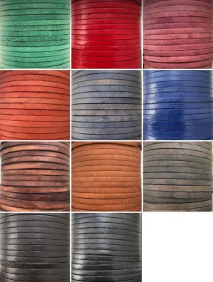 Flat 4mm Real Genuine Craft Jewellery Leather String Cord Lace Thong 50m