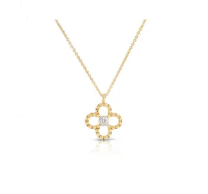 Floral Diamond Necklace in Yellow Gold