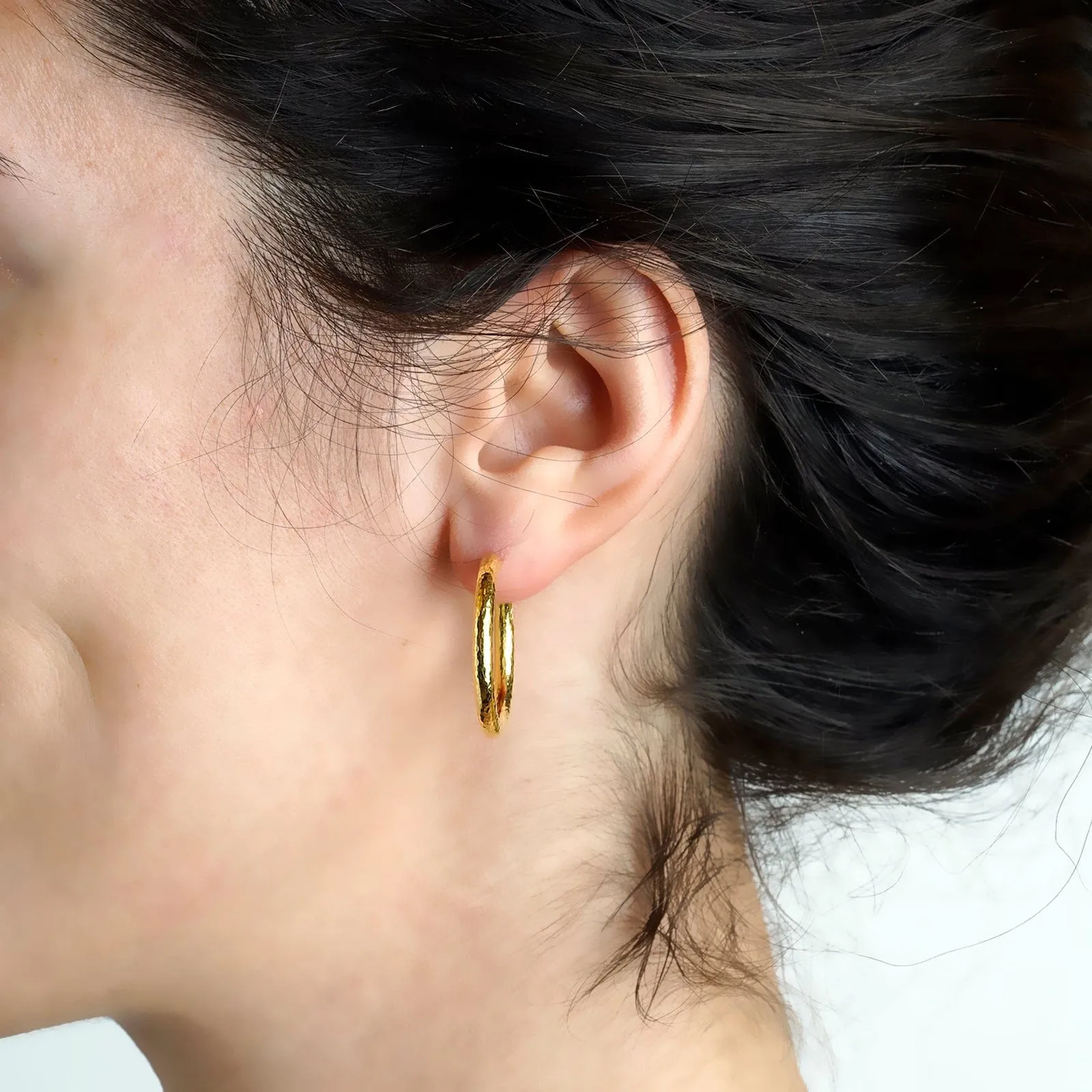 Giant Hammered Hoop Earrings