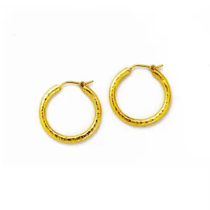 Giant Hammered Hoop Earrings