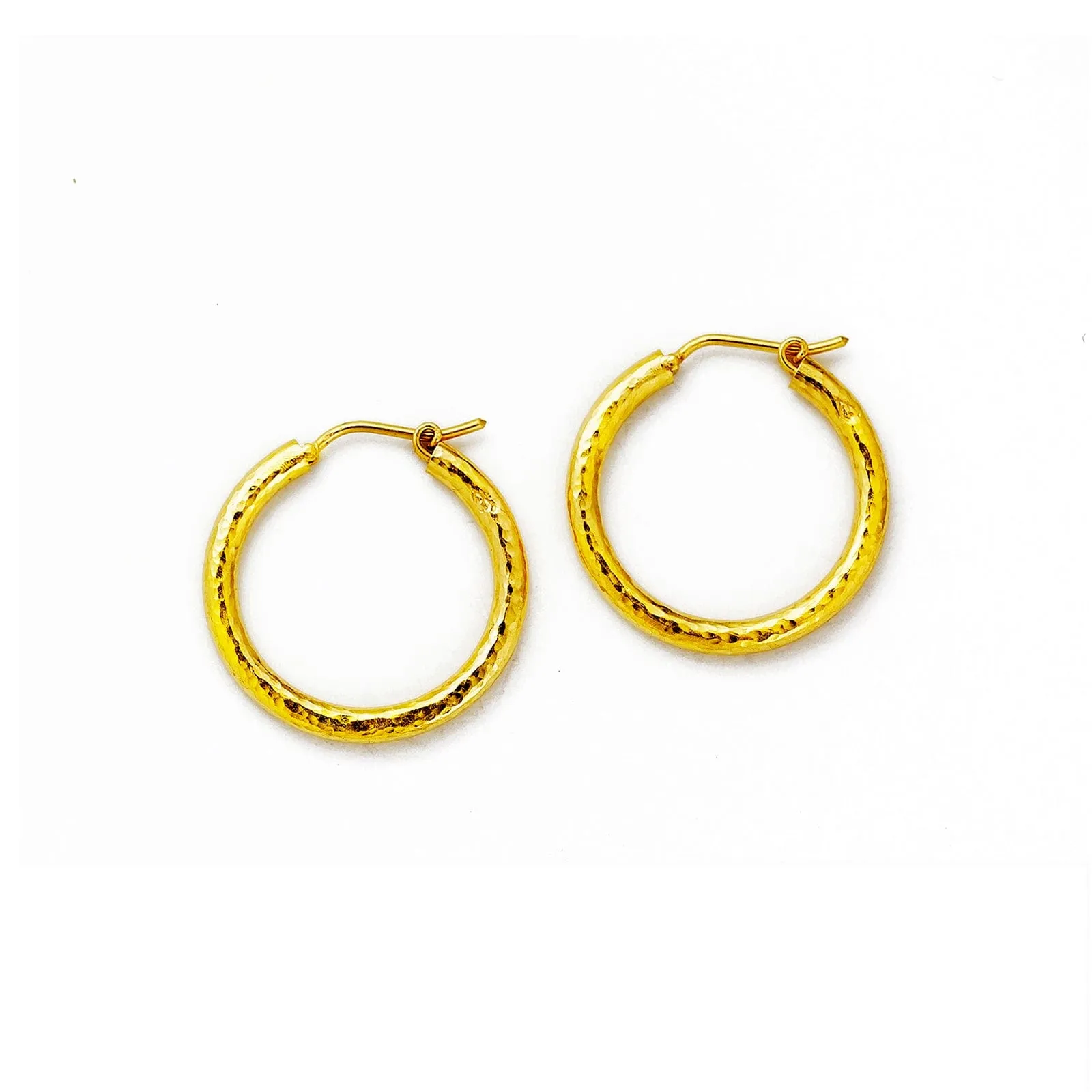 Giant Hammered Hoop Earrings