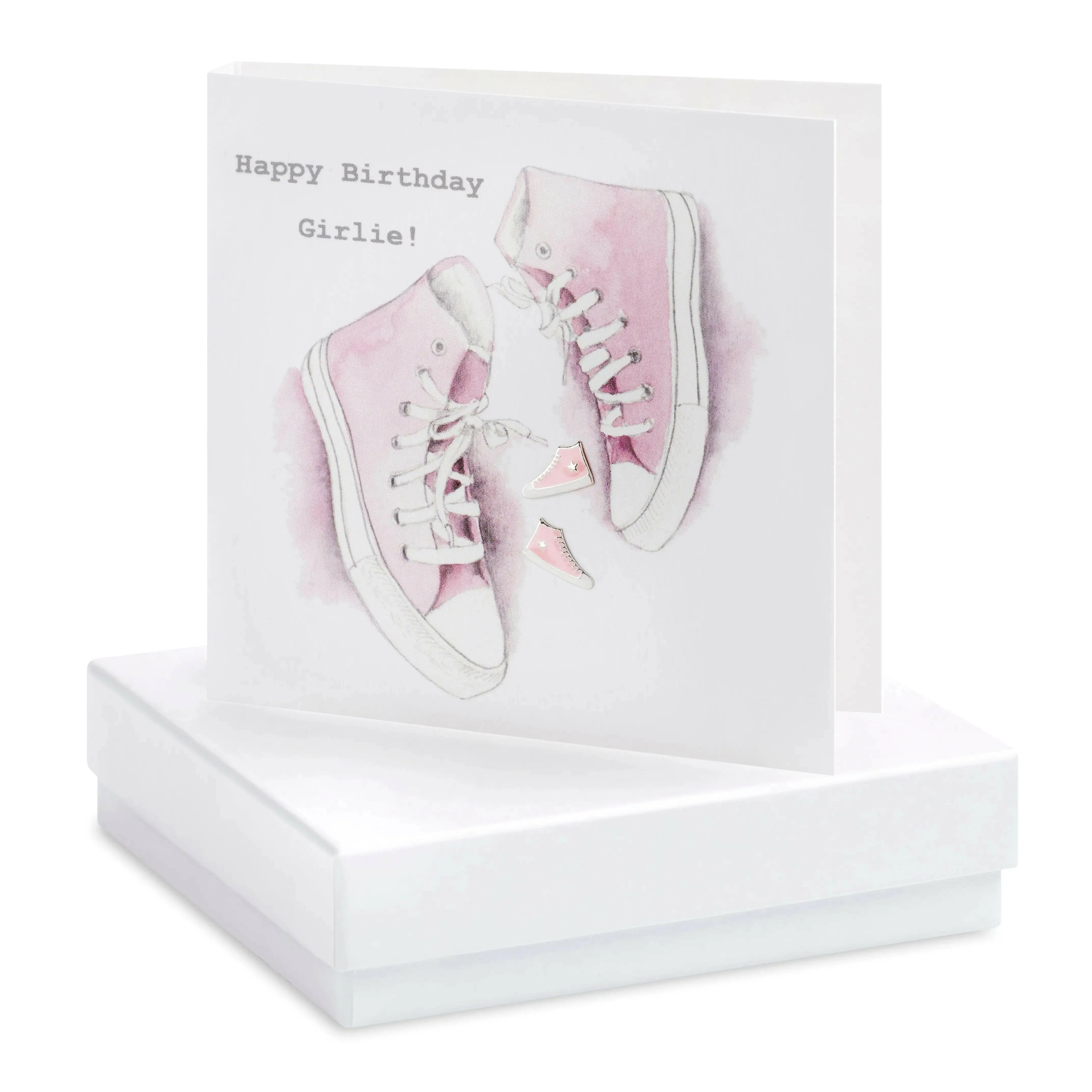 Girlie Converse Sterling Silver Stud Earrings in a Box - Perfect Gift for Her Birthday