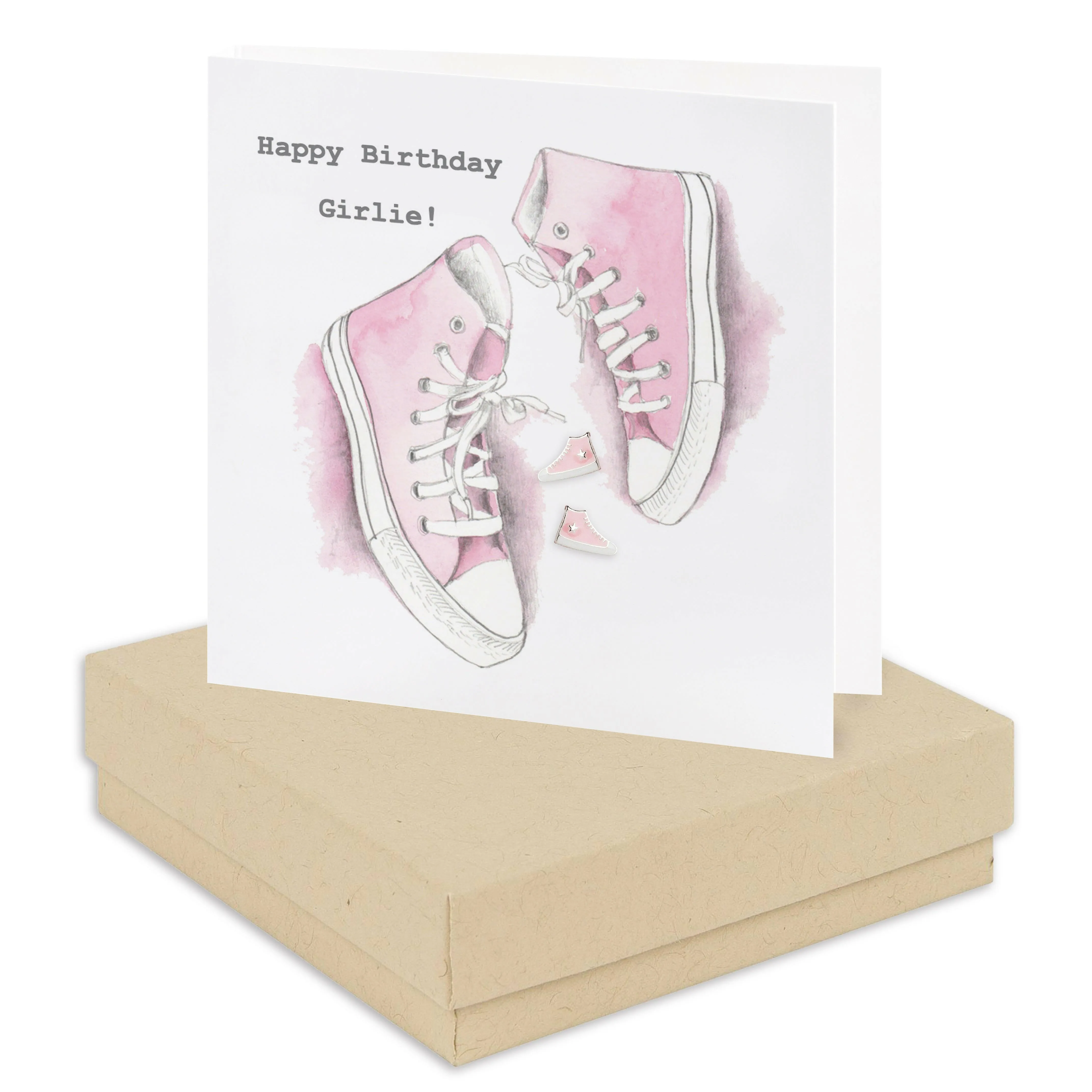 Girlie Converse Sterling Silver Stud Earrings in a Box - Perfect Gift for Her Birthday