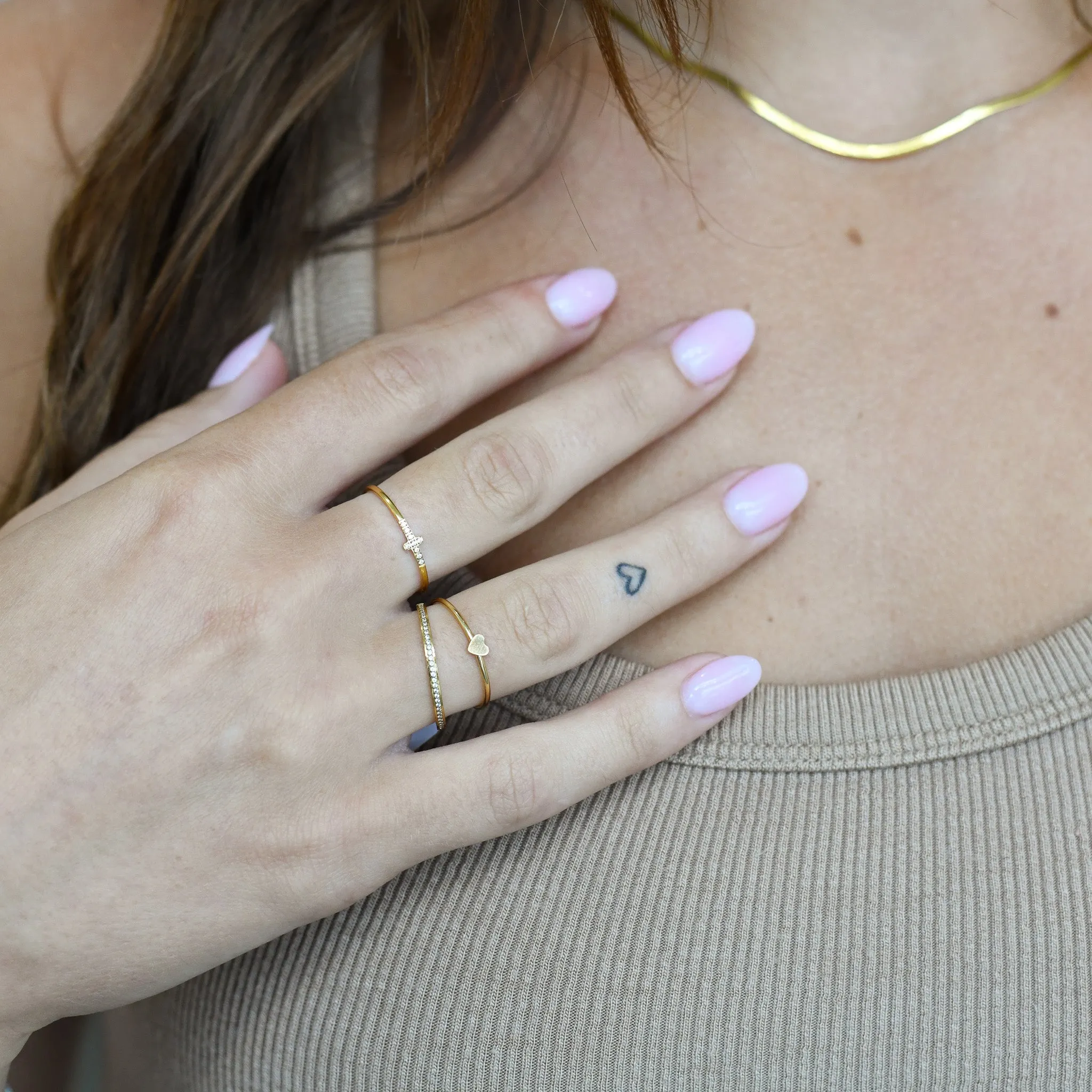 Heart Stackable Gold Filled Ring