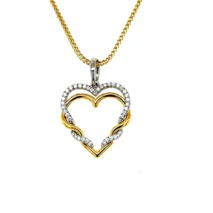 Intertwined Diamond Heart Pendant