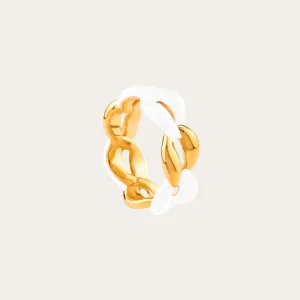 Juicy Enamel Gold Chain Link Ring