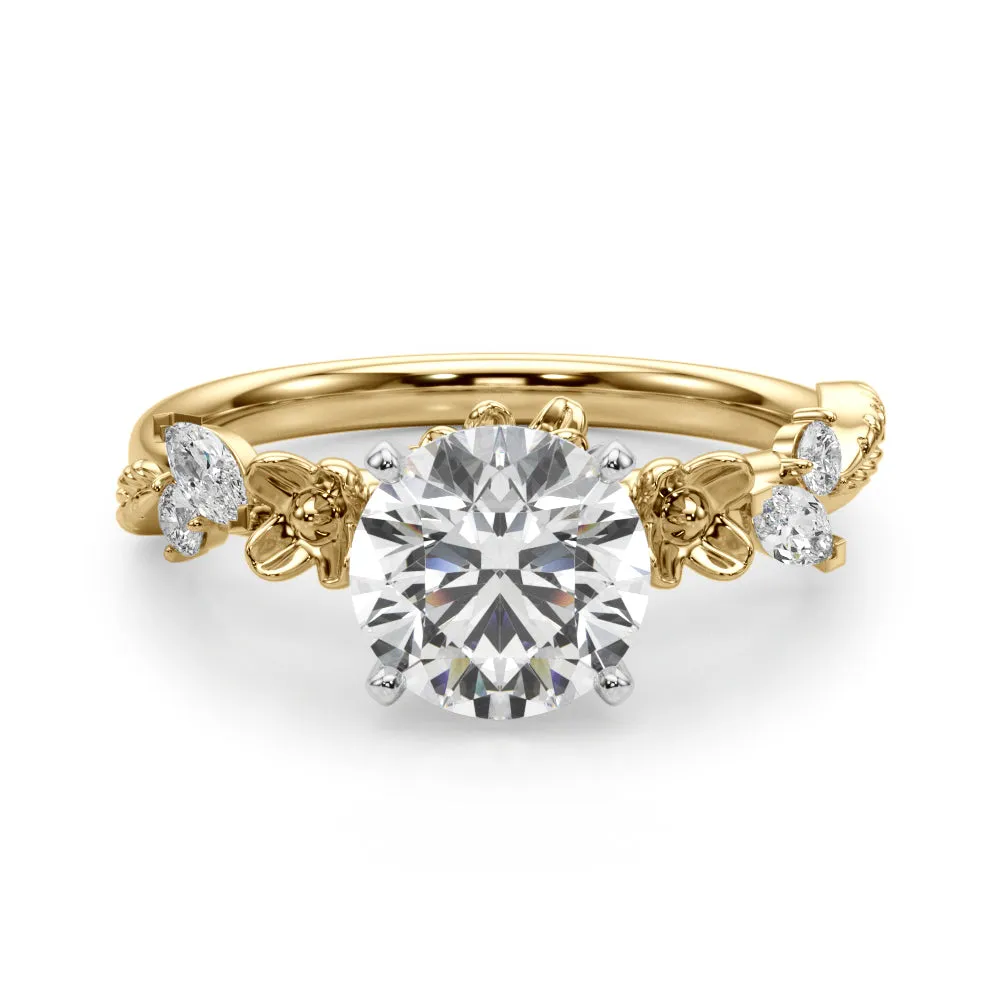 Ladies Sidestone Round Engagement Ring 51239