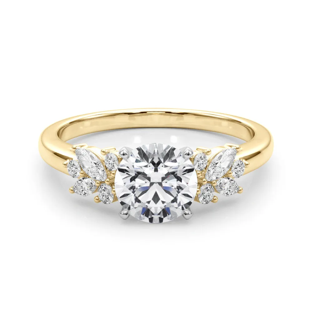 Ladies Sidestone Round Engagement Ring 85335